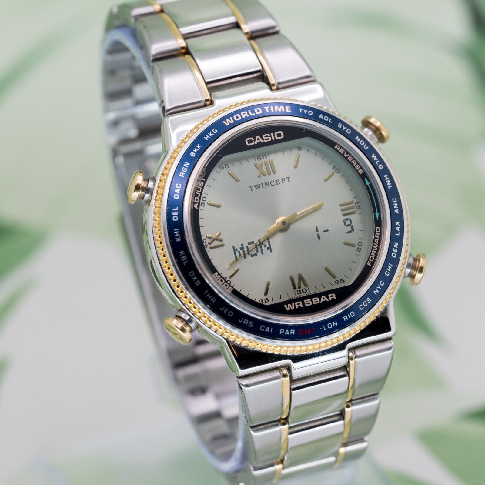 1995 CASIO ABX-610 ANA-DIGI TWINCEPT WORLD TIME WR50 VINTAGE