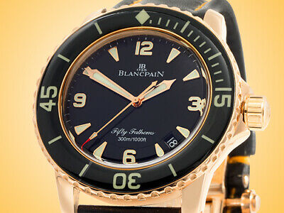 Blancpain Fifty Fathoms 18K Rose Gold Automatic Men s Watch 5015