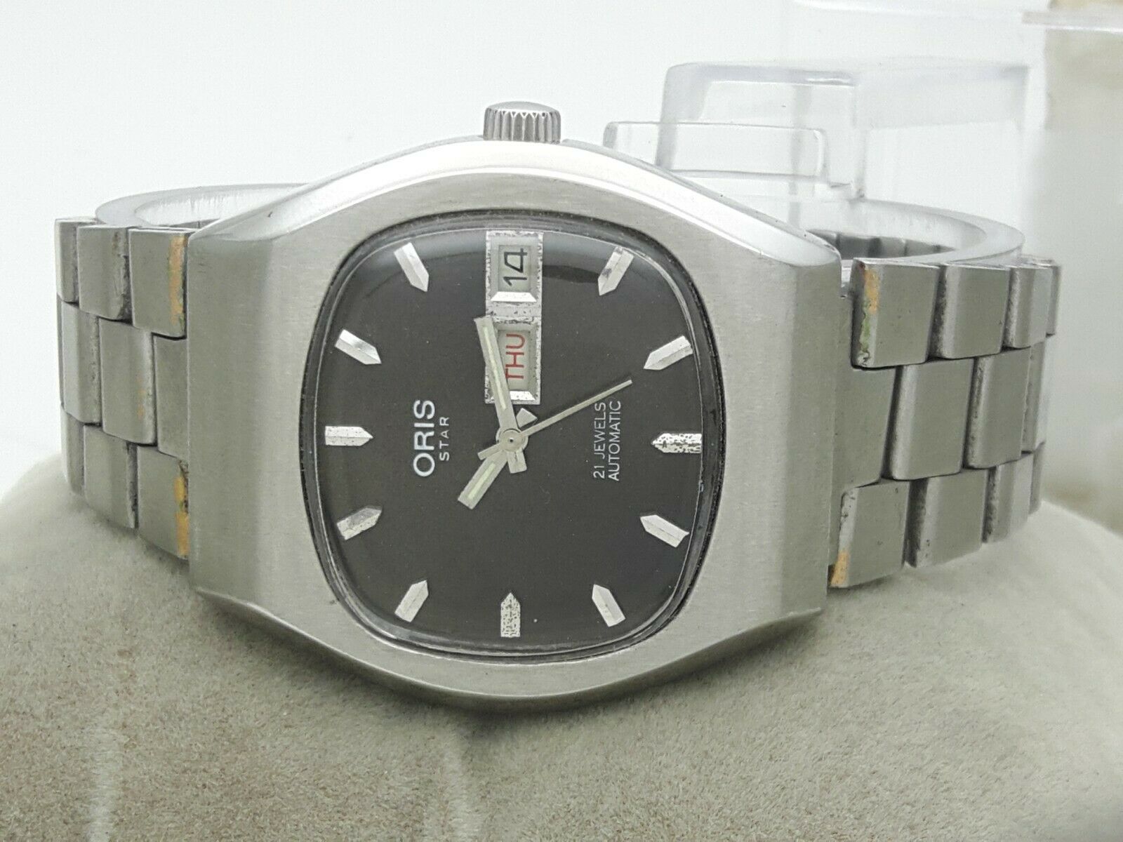 Vintage ORIS STAR 21J Automatic Cal. 648 Day Date Swiss Steel