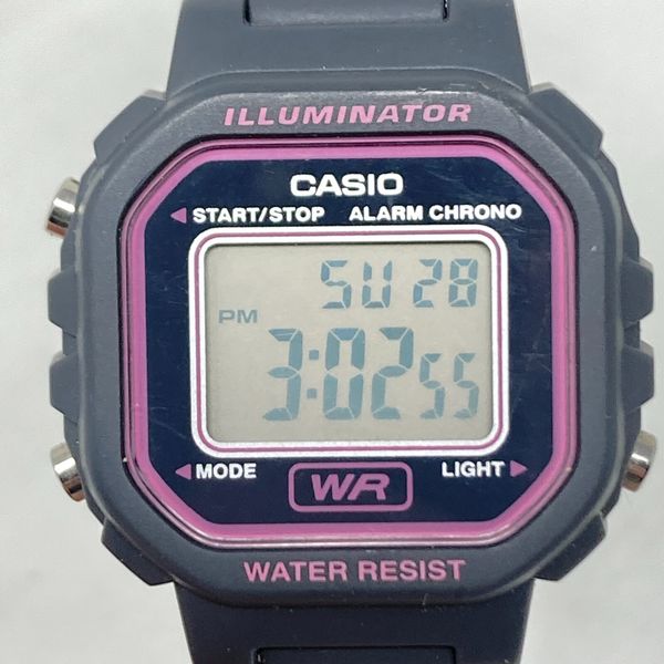 Casio Watch Women Digital 30mm Gray Pink 3284 LA-20WH Alarm Chrono Day ...