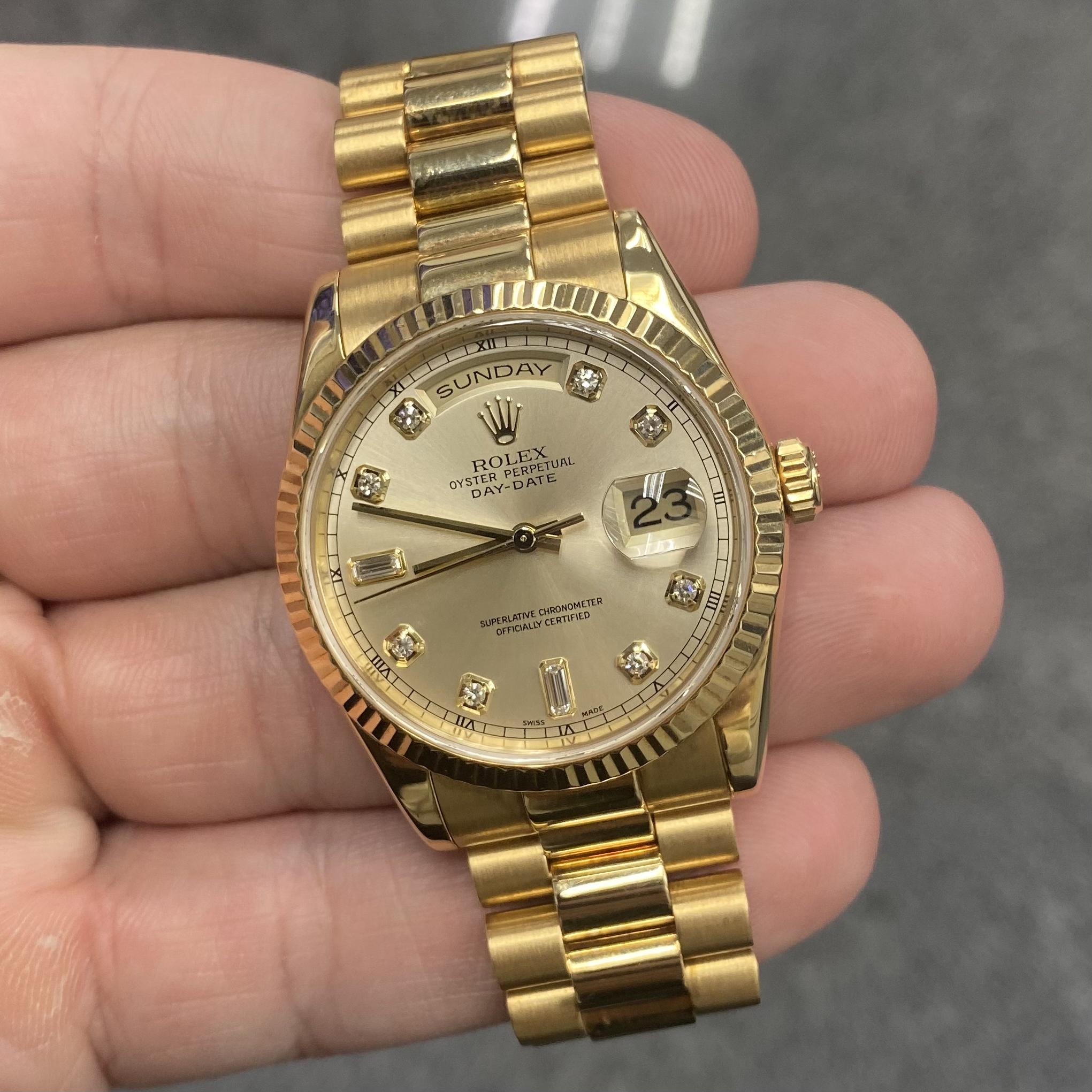 2005 Rolex 118238 Day Date 36 President Factory Diamond Dial RSC