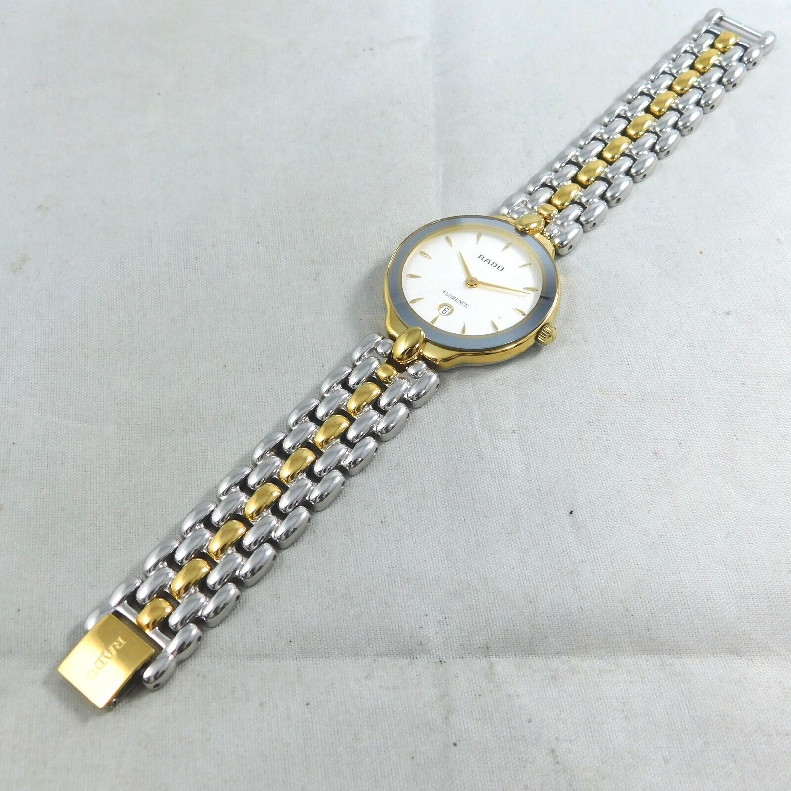 RADO FLORENCE 160.3664.2 DATE GOLD SILVER BOY'S VINTAGE WATCH