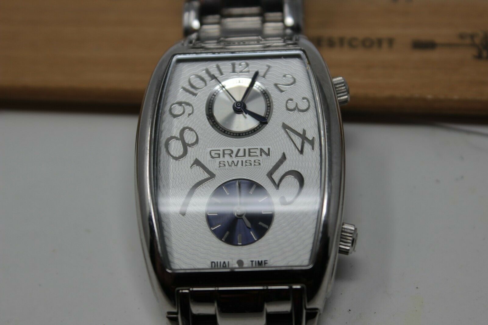 Gruen Mens Watch | GSM003 | Swiss Made | Silver Tone | Dual Time