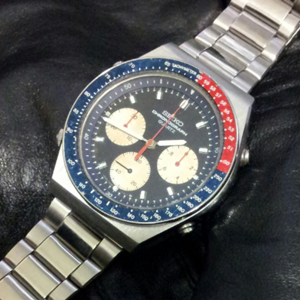 SOLD : Seiko 7A28-7100 Speedmaster Pepsi Quartz Chronograph | WatchCharts