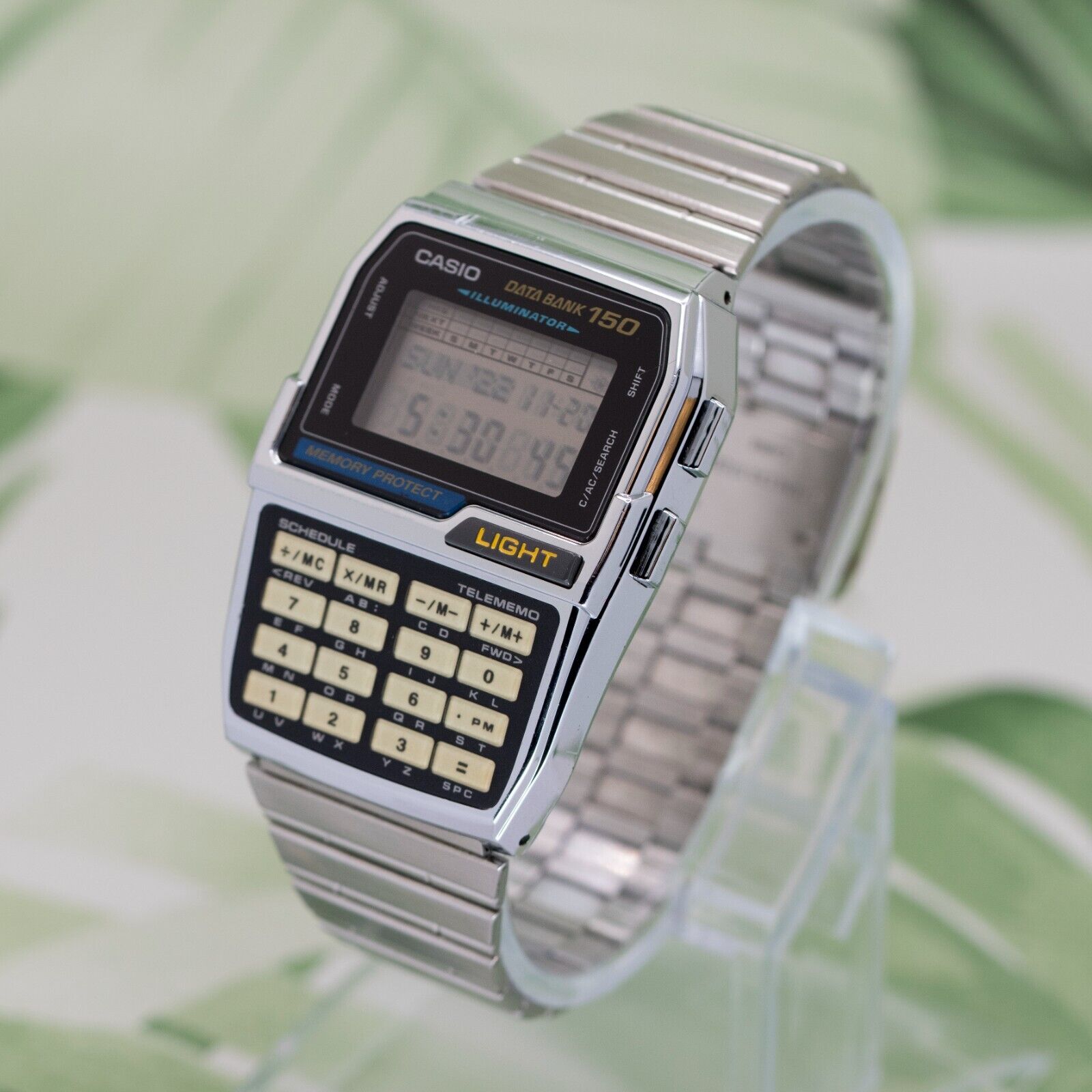 1992 CASIO DBC-1500 DATA BANK 150 VINTAGE DIGITAL CALCULATOR WATCH