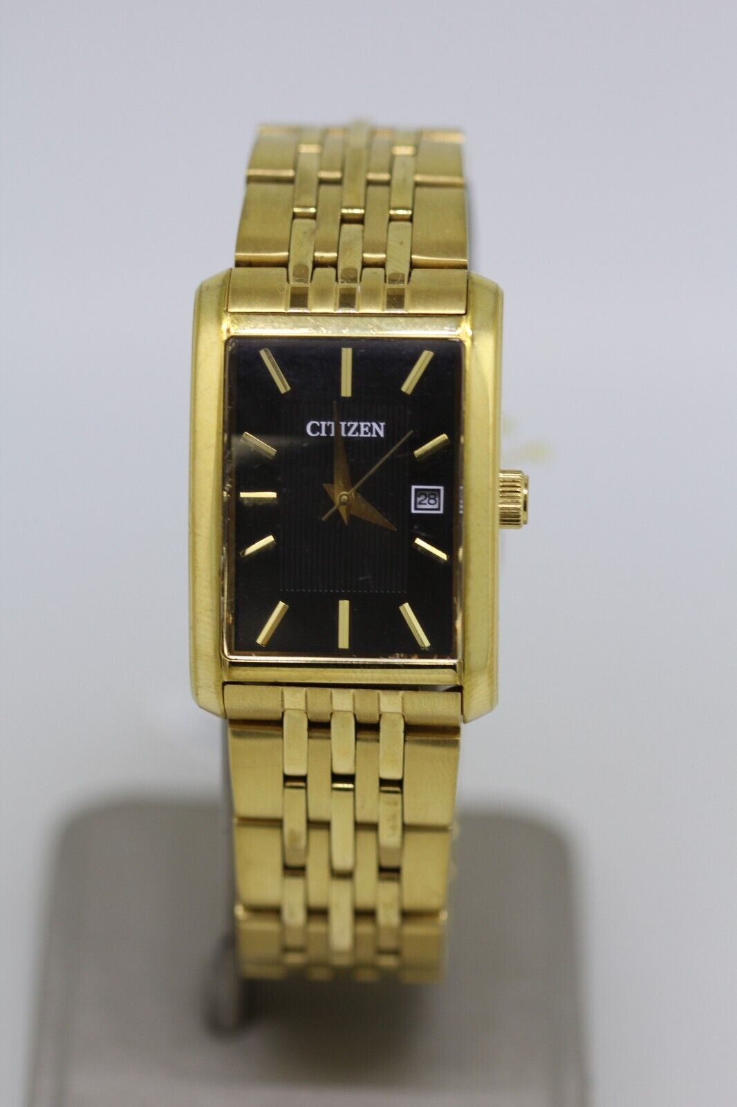 Citizen Men's Watch 1012-S097754 Quartz Black store Dial Rectangle Gold Steel