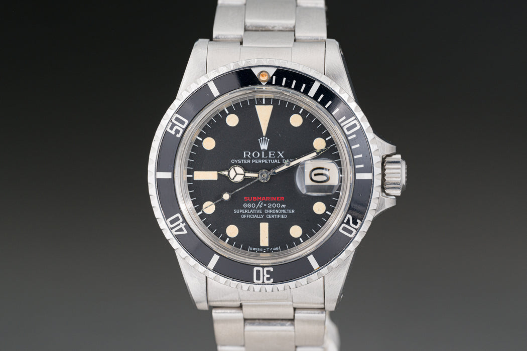 FS 1971 Rolex Red Submariner 1680 MK IV Dial Creamy Lume Plots