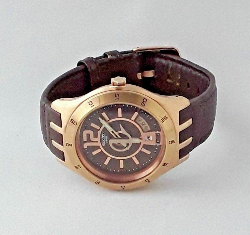 Swatch Irony YTG400 Men's Quartz Watch Stainless Brown In A