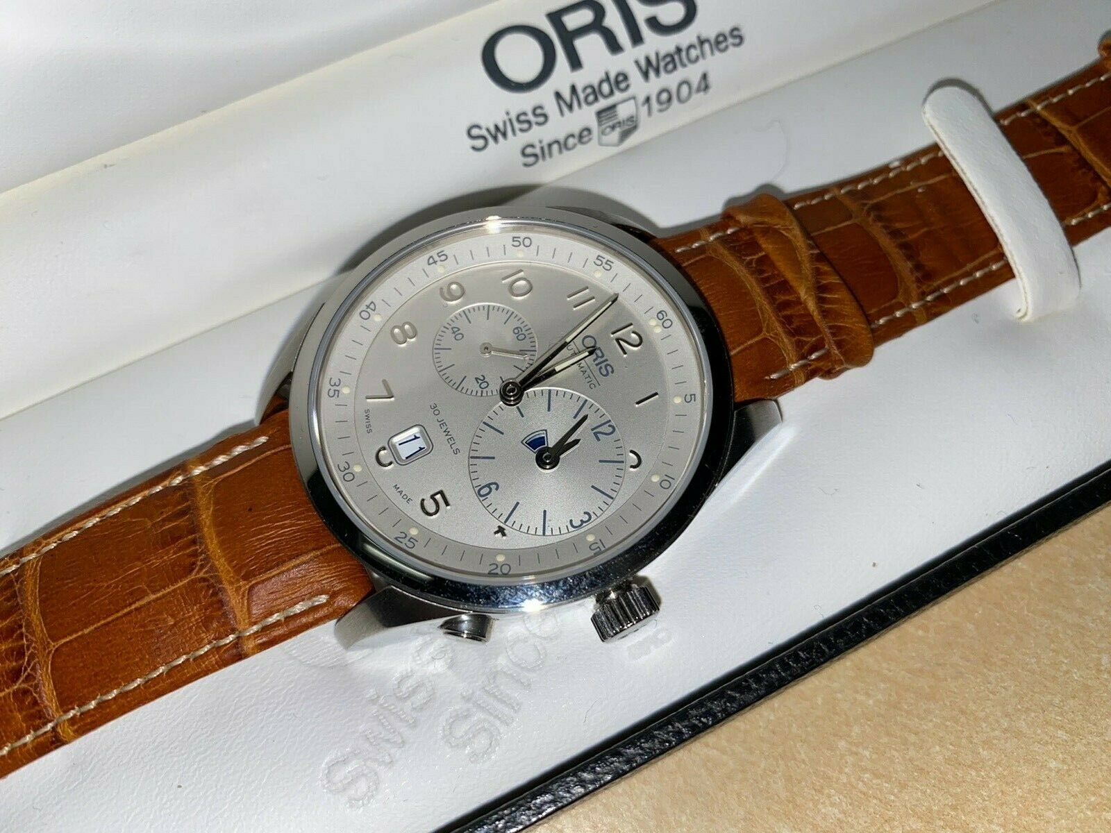 ORIS Automatic 30 Jewels Armbanduhr Chronograph Datum watch Box