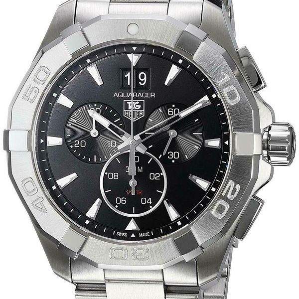 TAG Heuer CAY1110.BA0927 Orologio Subacqueo Uomo – Cronografo, Acciaio, Quadrante Nero, Impermeabile 300m, Lusso Svizzero