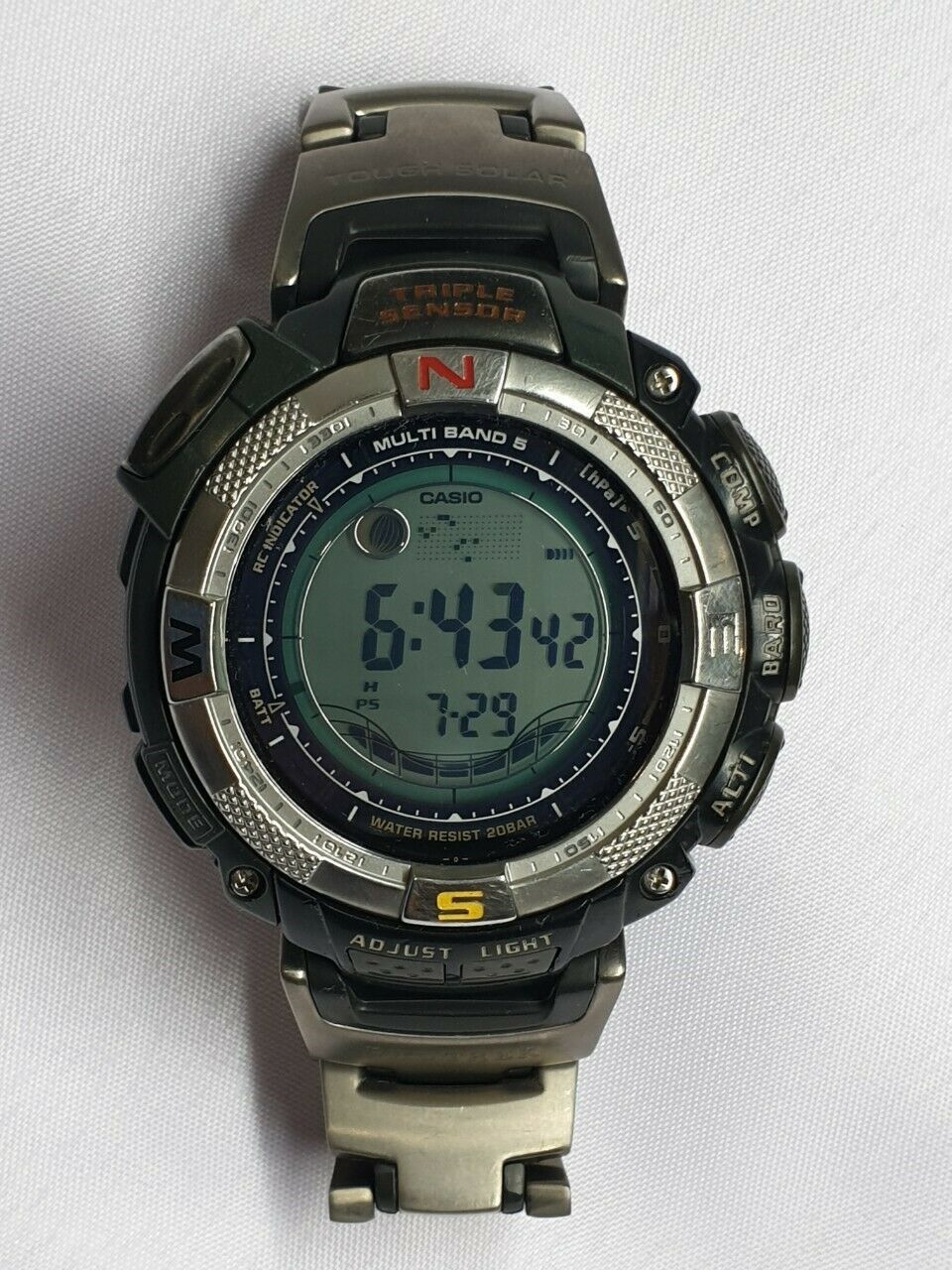 Casio Pro Trek Japan Titanium 3132 PRW-1500J WR 200M Compass