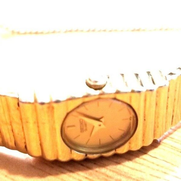 Ladies Petite Gold-Tone Seiko Dress Watch 1E20-5099 RO Band  display picture 1