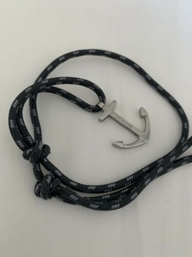 Breguet Watch Bracelet. Grey Cord With Silver Anchor Very Rare