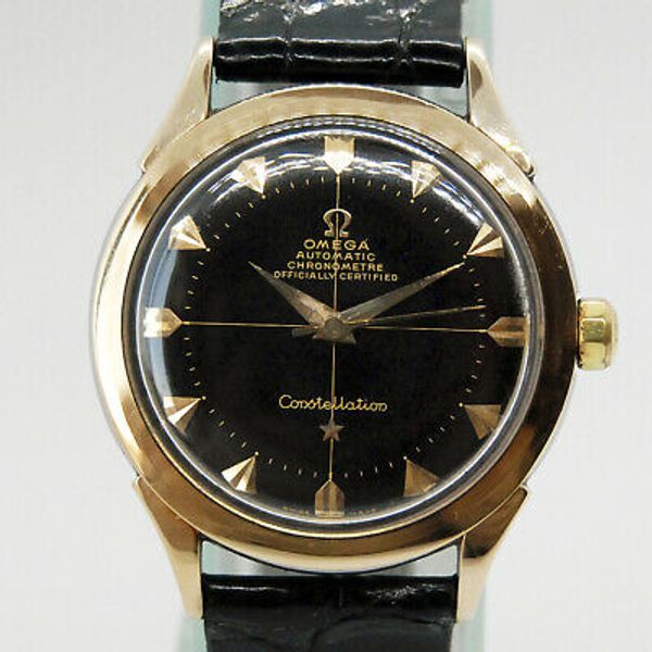 1952 Very Rare! OMEGA CONSTELLATION Bumper 354 Ref 2652 Black Gilt Dial ...