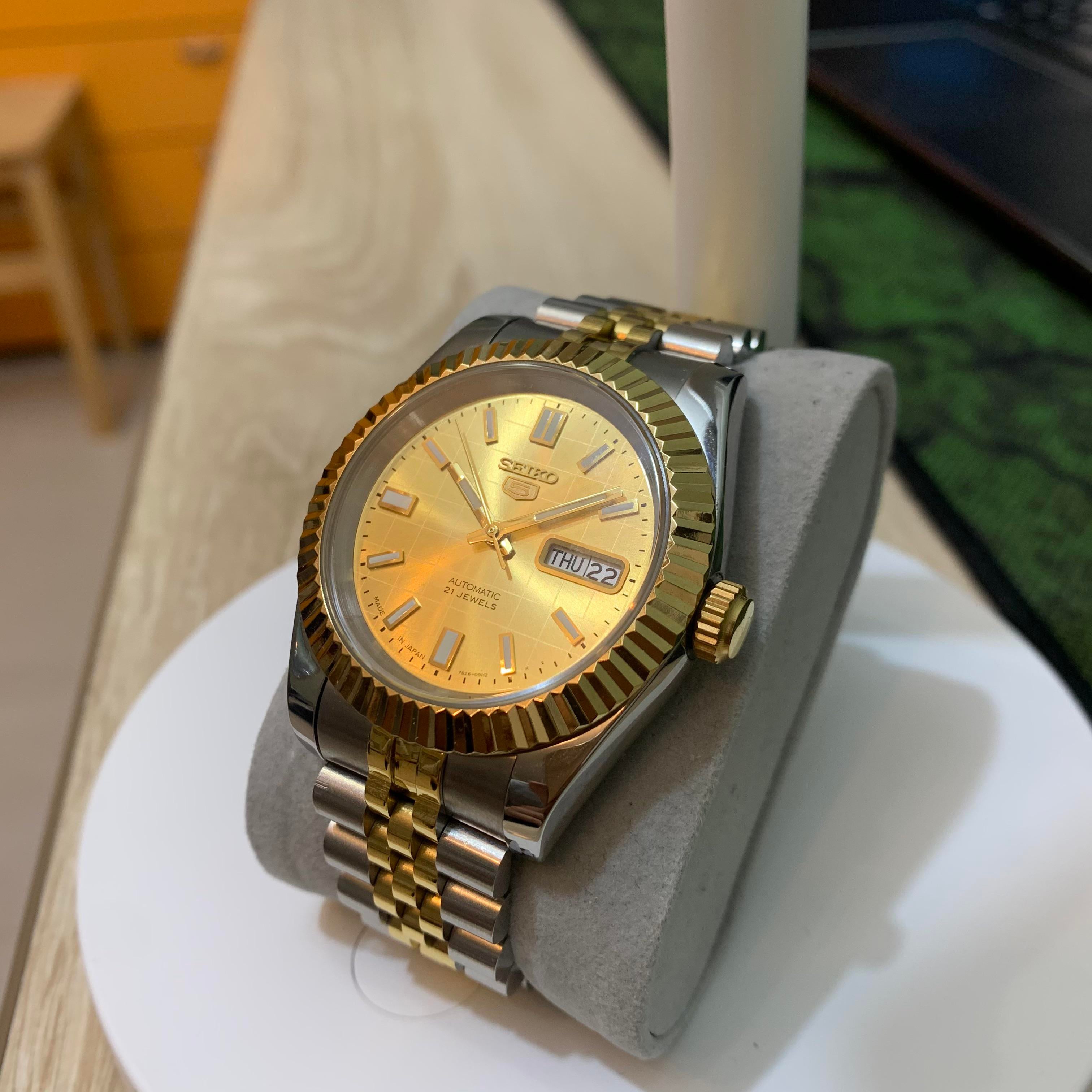 WTS Seiko Two Tone Datejust Fluted Bezel Mod OEM Parts