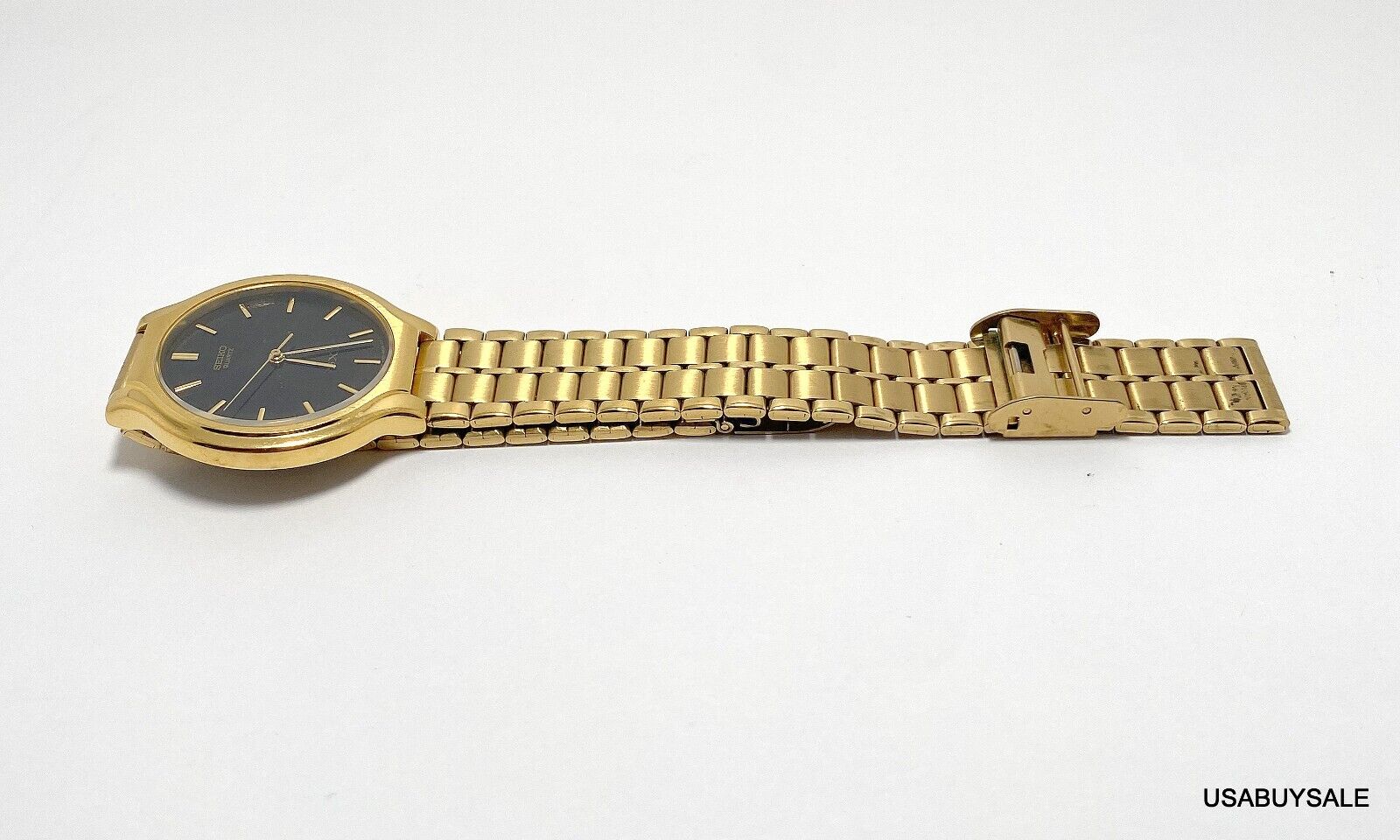 Vintage Seiko SX Quartz Watch V701-6K00 Men Gold Tone Black