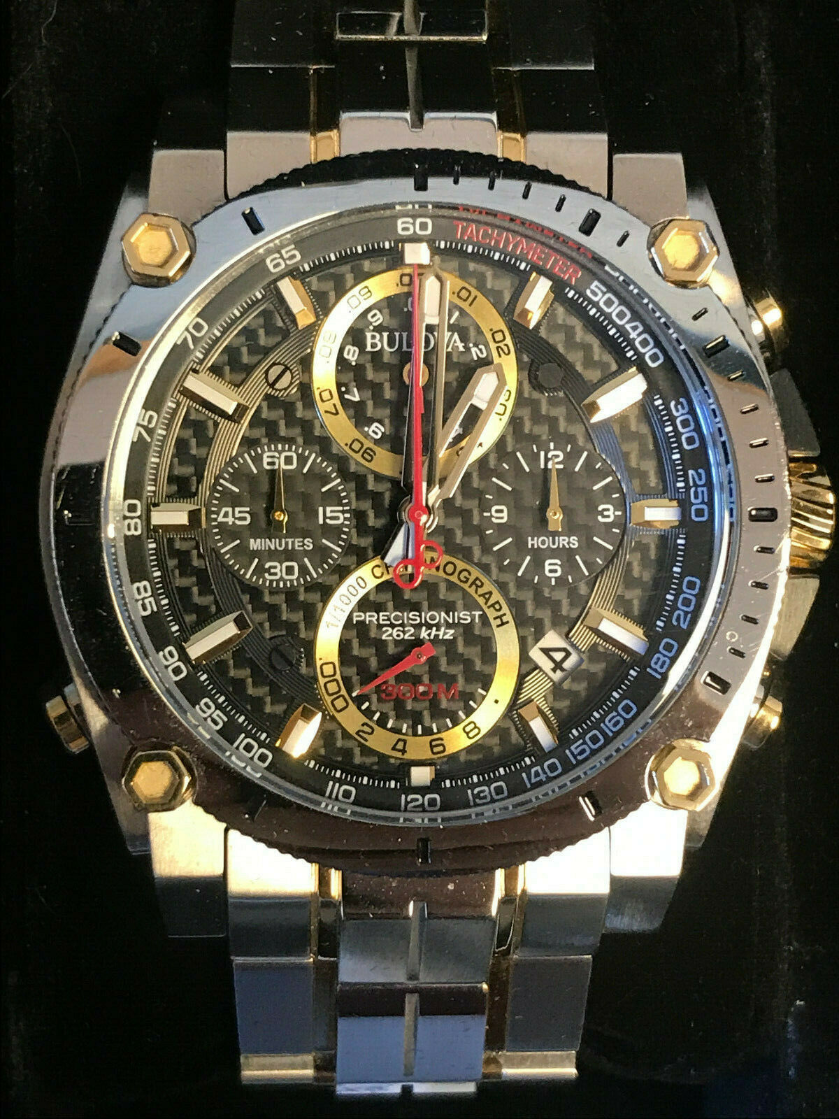 Bulova Precisionist Chronograph Black Dial Men's Watch 98B228