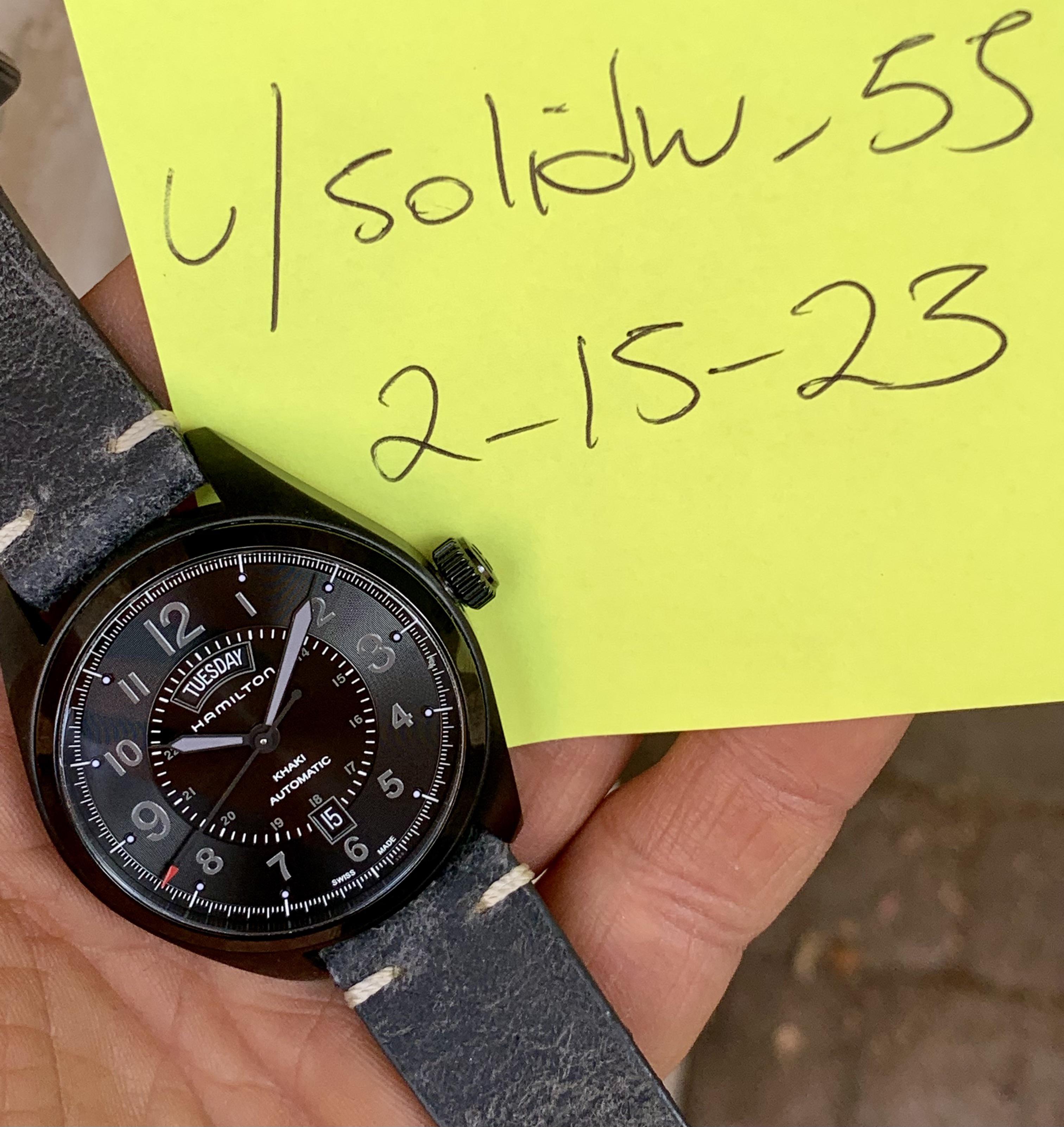 WTS] Hamilton Khaki Day Date Pvd Auto H70695735 with Colareb Strap