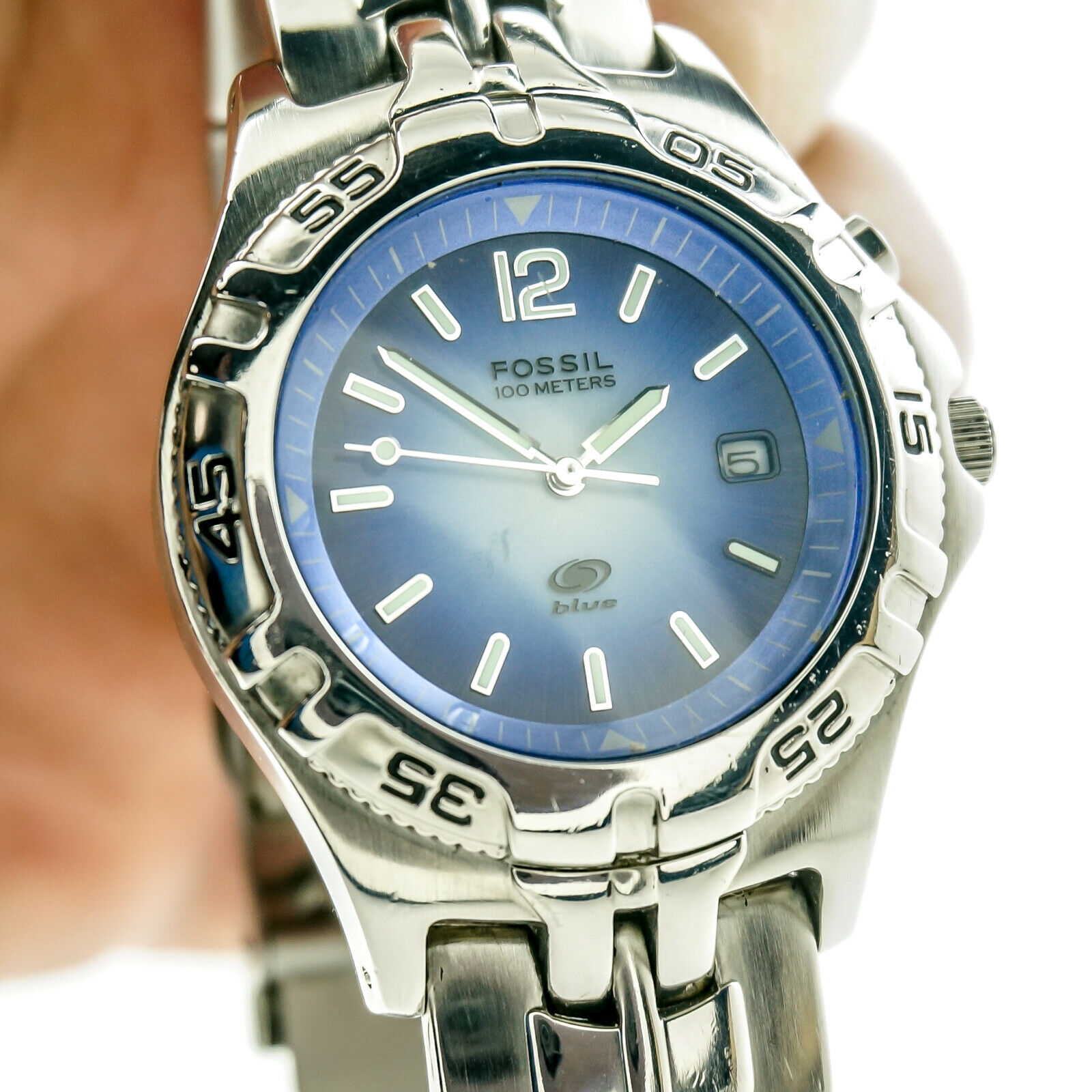 Fossil 100 discount meters blue watch