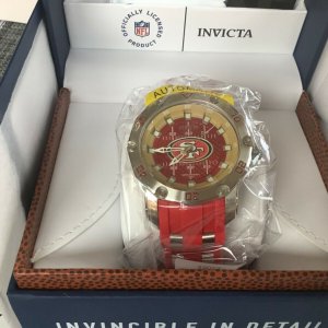 Invicta Nfl San Francisco 49ers Quartz Red Dial Watch For