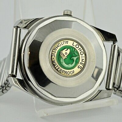 VINTAGE SPORTY LONGINES CONQUEST FISH LOGO AUTOMATIC SS GENTS