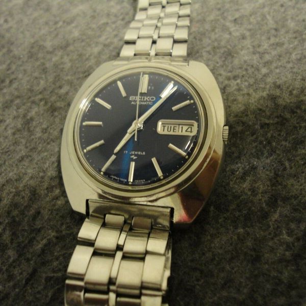1970s SEIKO 7006-7007 MENS 17J AUTOMATIC BLUE DIAL . DAY/DATE WATCH-  SERVICED | WatchCharts