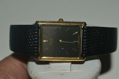 Vintage SEIKO Watch 5Y30 5069 Quartz Unisex Black Dial Works Fine