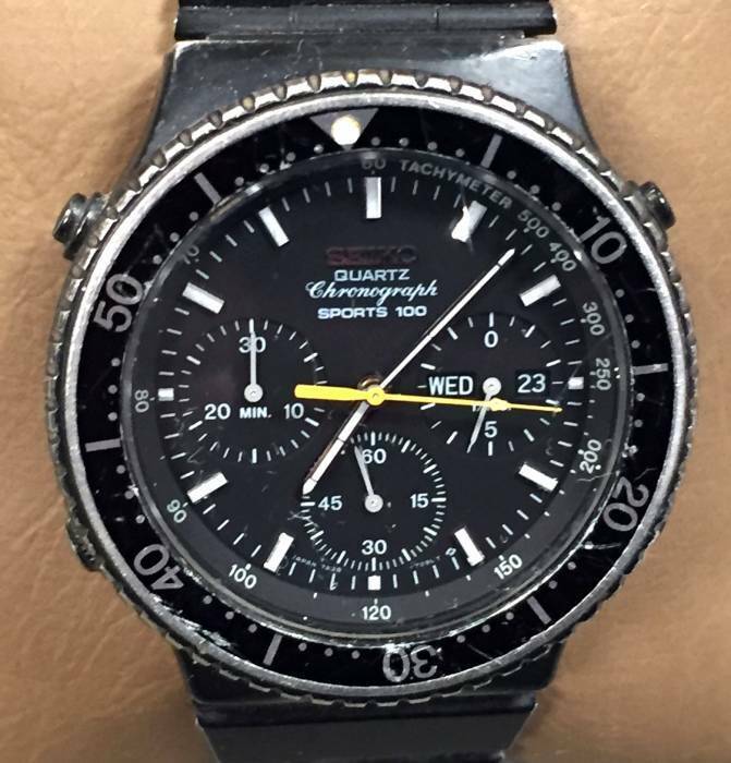 1980 s Men s Seiko 7A38 7080 Sport 100 Chronograph NR