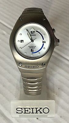 Seiko Kinetic Arctura Titanium Mid Size 3m22 0D99 Silver Face New