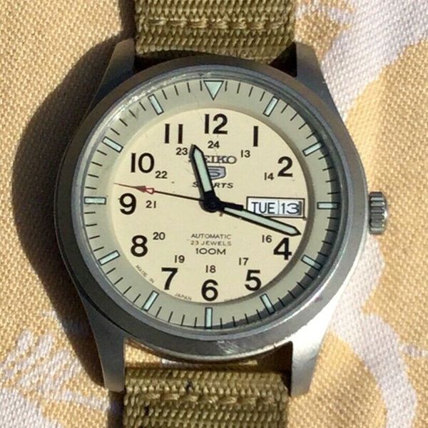 【美品】seiko 5 sports 7s36-03j0 NEW Seiko 5 40th Anniversary RARE 44mm Stainless Steel