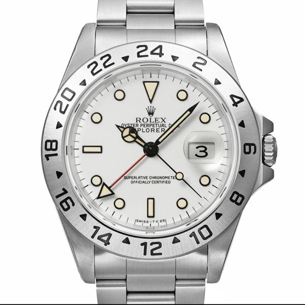 CREAMY Patina 🍦🍨 Rolex Explorer II 16570 White Dial Chicchi Di Mais ...