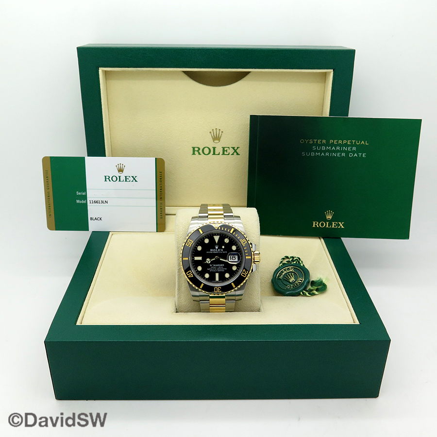 Rolex Submariner Date 116613LN Oyster Perpetual 18k Yellow Gold/ SS Black  Ceramic