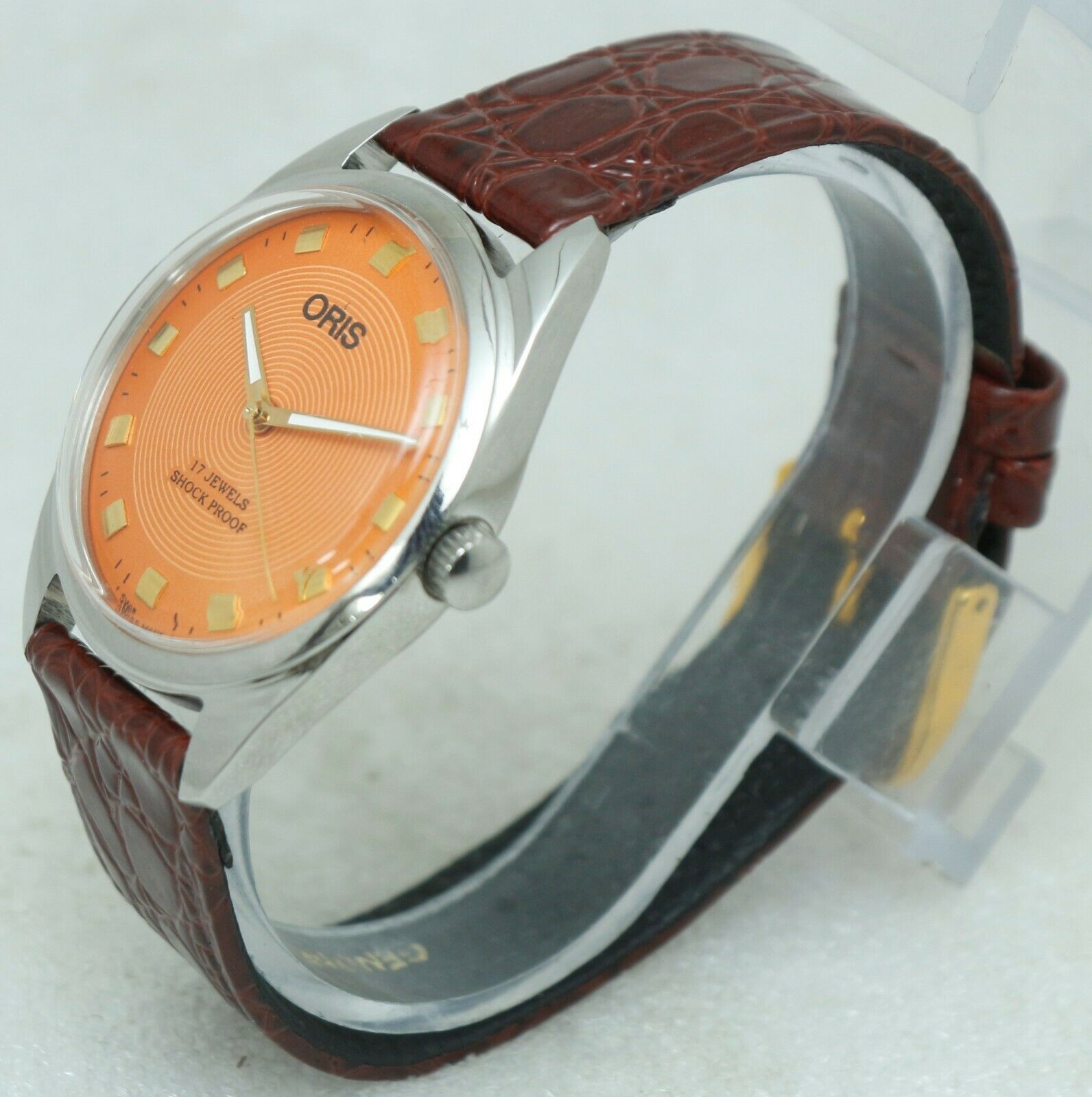 Beautiful Oris Orange Dial Hand Winding 17J No. FHF ST 96 Men s