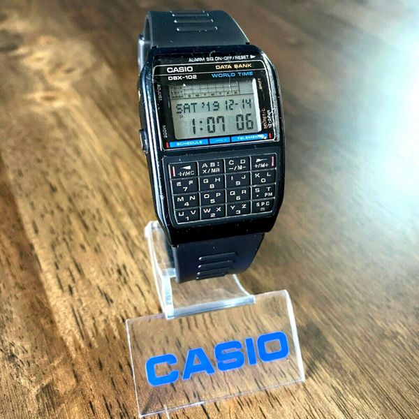 RARE Vintage 1990 Casio DBX-102 Data Bank Calculator Watch Made in