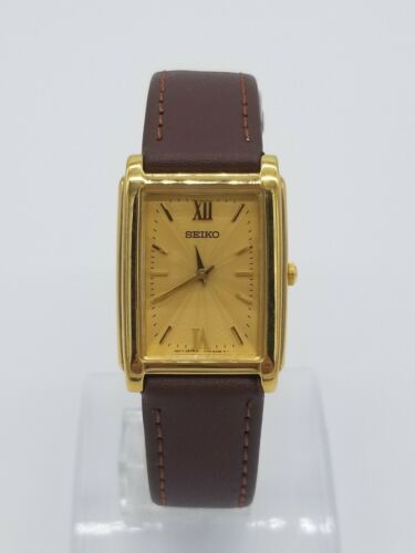 SEIKO セイコー V701-5E40 ヴィンテージ クォーツ 腕時計 Seiko Quartz Men's V701-5E40-R1 Gold Tone ,Lizard Band Watch