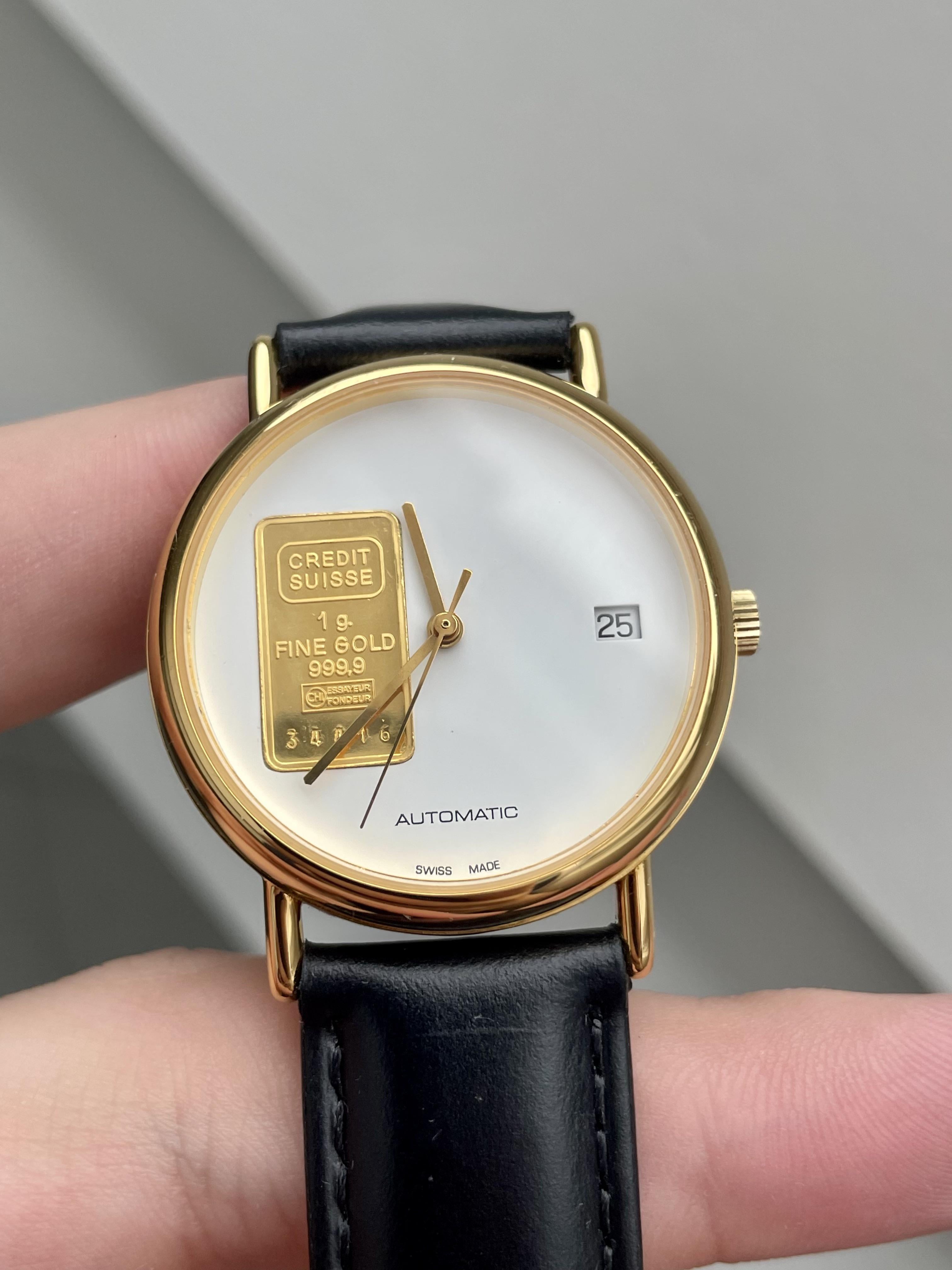 WTS] unusual Credit Suisse 24k gold watch - round 2