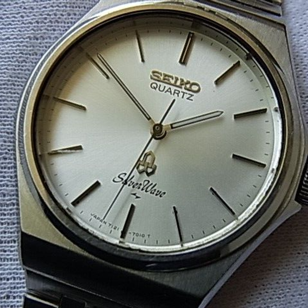 SEIKO SILVER WAVE 7121-7010 DAINI FACTORY MARK VINTAGE MENS QUARTZ 