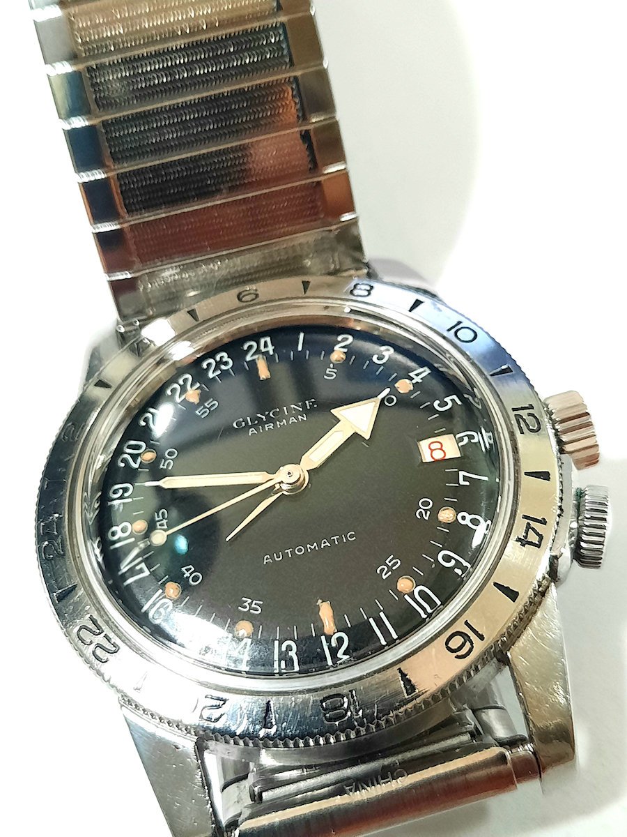 Glycine Airman Contemporary Worldtimer Quartz Black Dial Men's Watch GL1037  - Watches, Airman - Jomashop