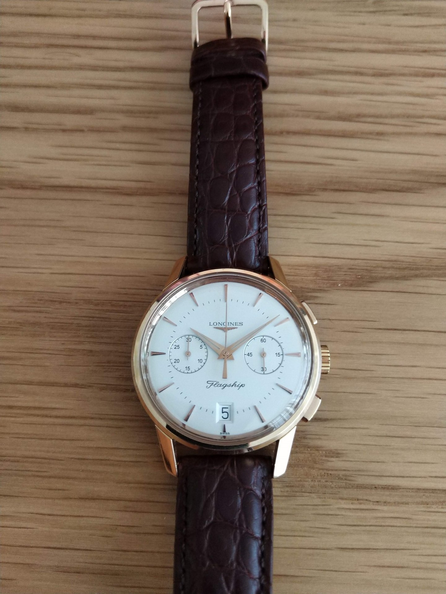 FS Longines Flagship Chronograph 18K Solid Rose Gold