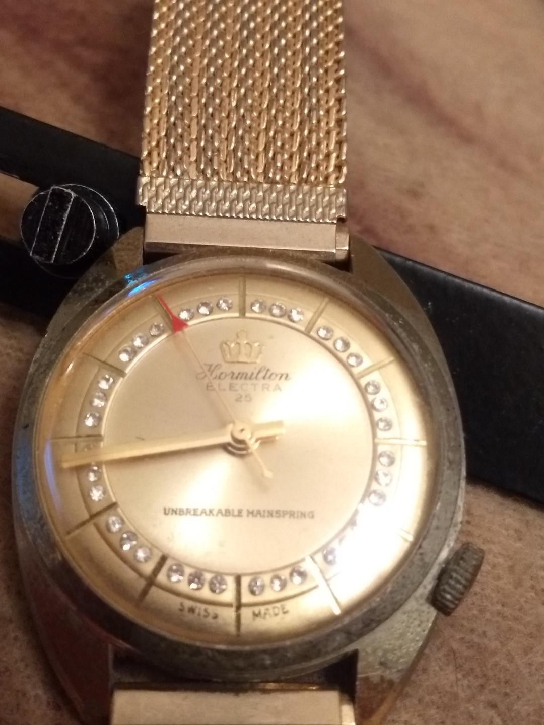 HORMILTON ELECTRA 25 GOLD WATCH USED NEEDS FIX UNBREAKABLE MAINSPRING SWISS  MADE | WatchCharts Marketplace