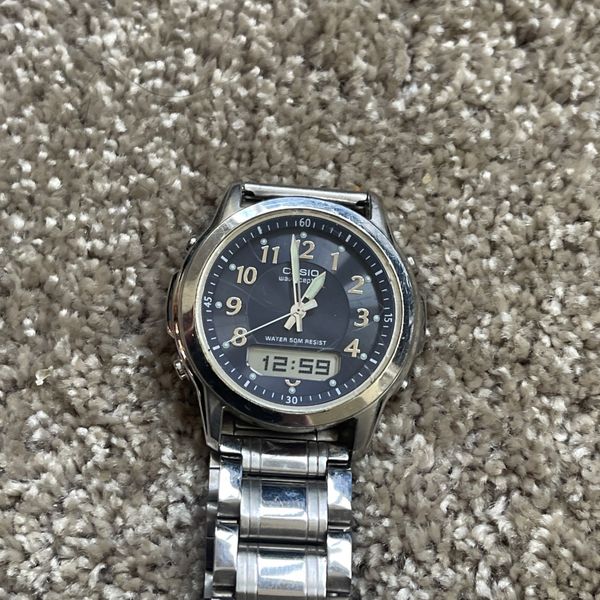 Casio Wave Ceptor WR50M Analogue And Digital Mens Quartz Watch 4379 WVA ...