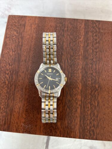 Seiko 6N22-00G0 Swarovski Crystals Two Tone Case Quartz