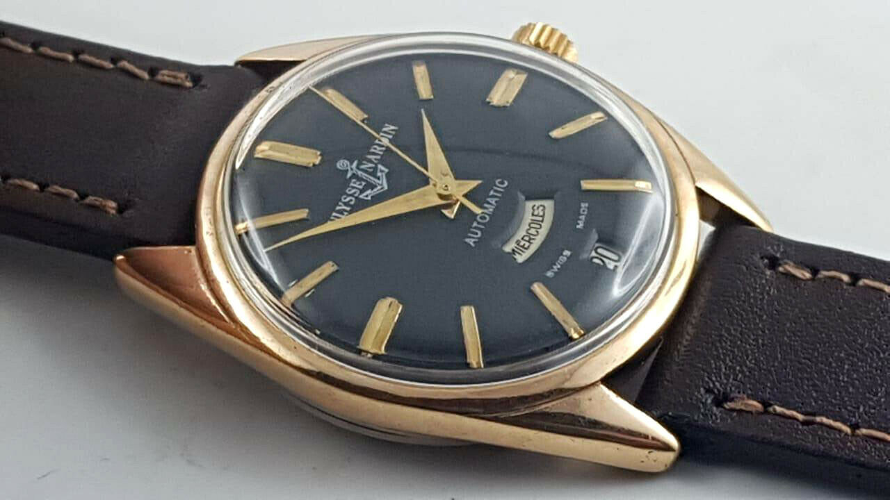 1958 ULYSSE NARDIN VINTAGE AUTOMATIC WATCH 25 J DAY DATE SWISS