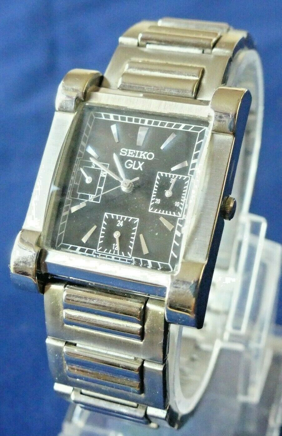 Rare 1990s Seiko GLX men s stainless steel quartz watch 5Y89