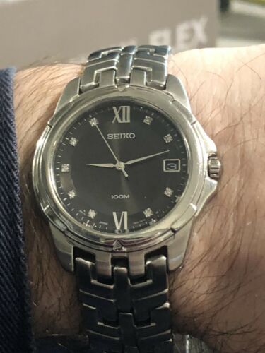 Seiko 7N42-0AM0 Silver Tone Quartz Men's Watch. New Battery Diamond Crystal  Dial | WatchCharts