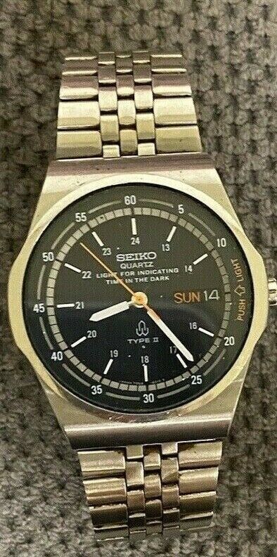 VTG Seiko Men's Type II Watch Black Dial 7559-601A Quartz Movement |  WatchCharts