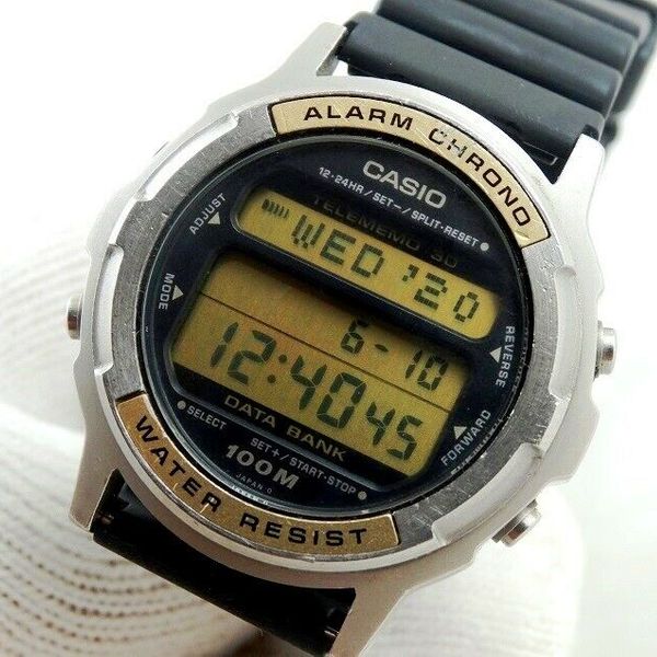 Vintage Japan Casio Data Bank DBW-320 Alarm Chrono Telememo 30