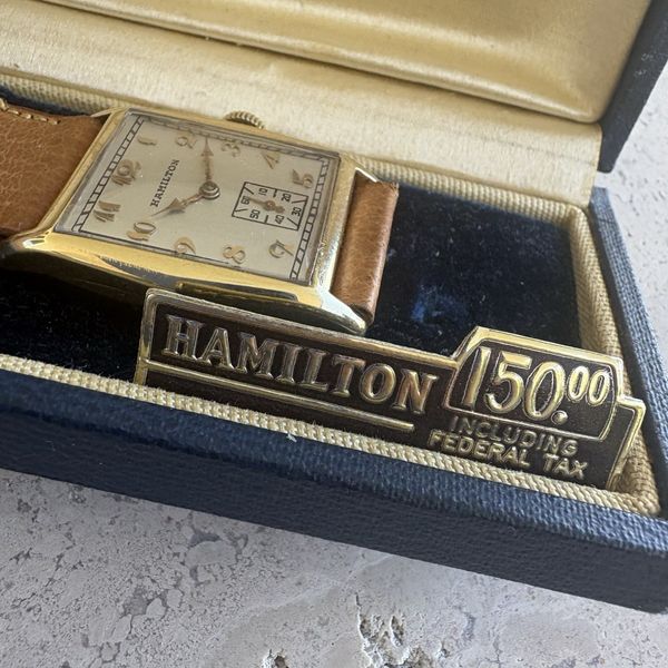 1929 Hamilton Captain Rice/Floyd Bennett, 14k Yellow Gold, Original Box ...