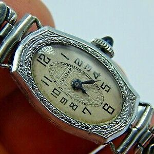 Vintage Antique Ladies 1920s Art deco Bulova Wrist watch 14K  display picture 2