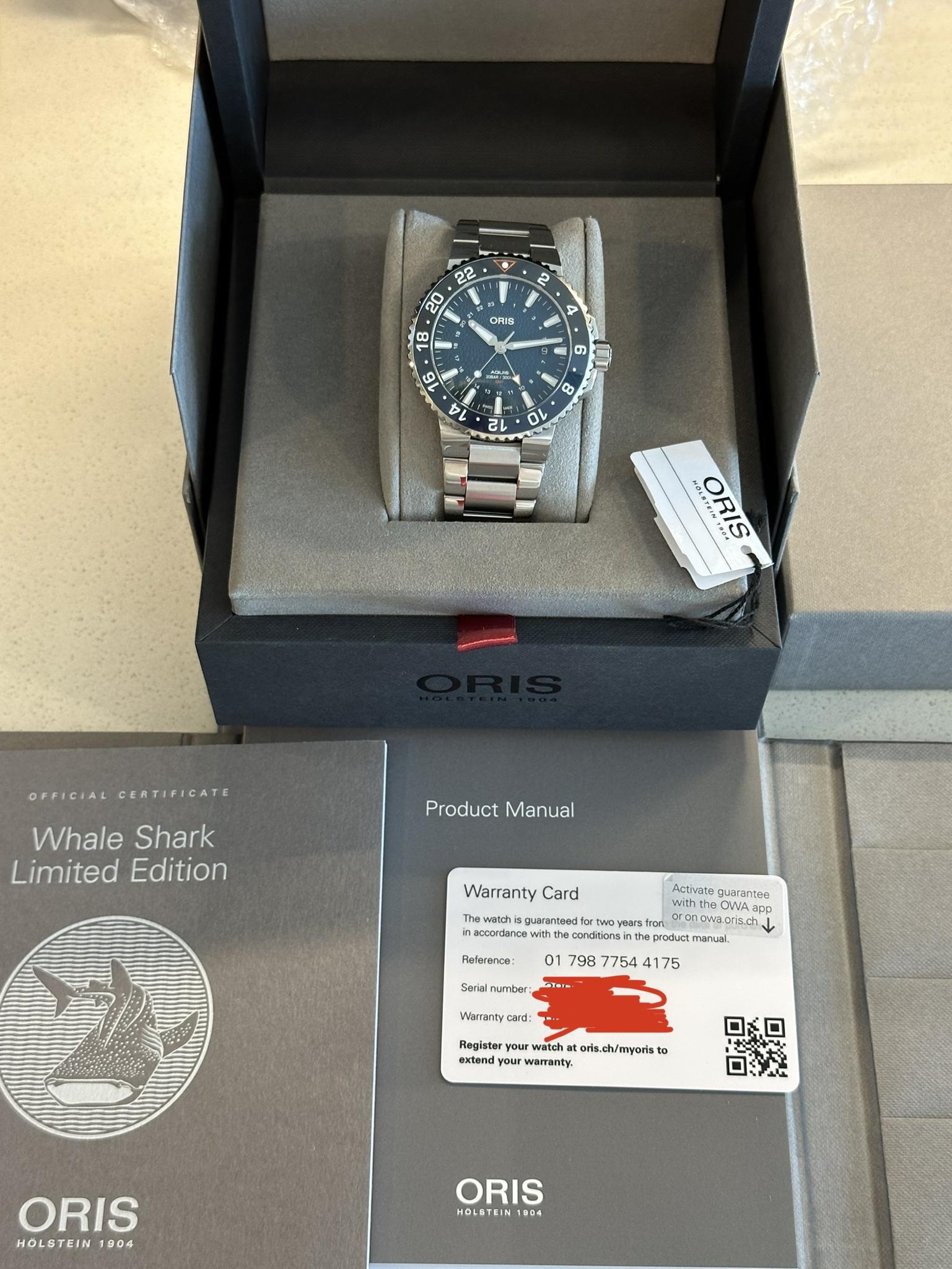 WTS Oris Aquis Date Whale Shark GMT WatchCharts Marketplace